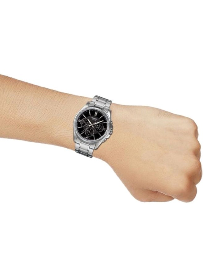 CASIO - Men's Water Resistant Chronograph Watch MTP-1375D-1A - 42 mm - Silver - Image 1