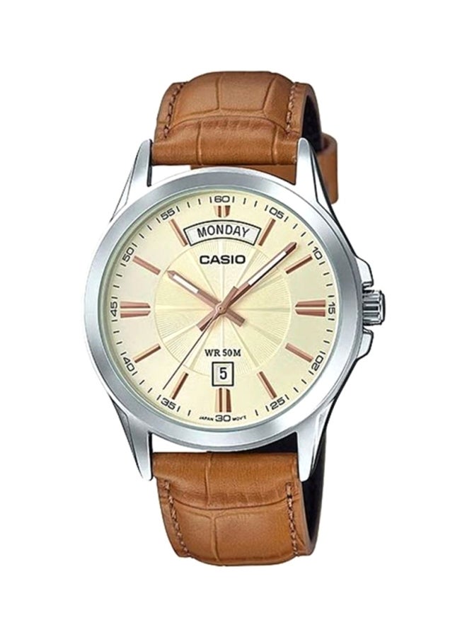 CASIO Men's Water Resistant Analog Watch MTP-1381L-9A - 40 mm - Brown - Image 1