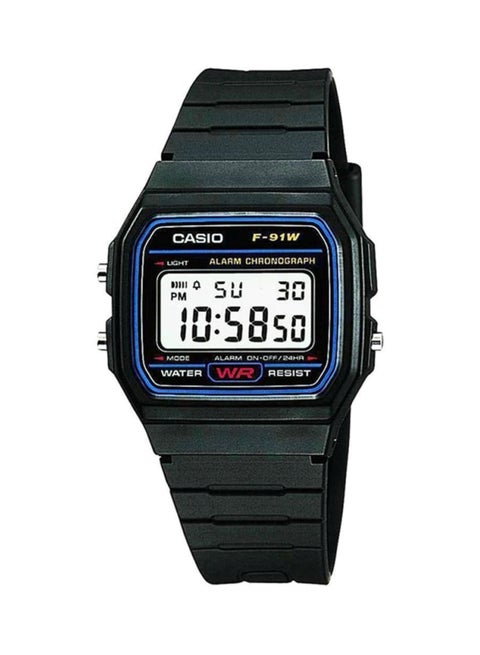 Men's Water Resistant Resin Digital Sport Watch F-91W-1D - 38 mm - Black