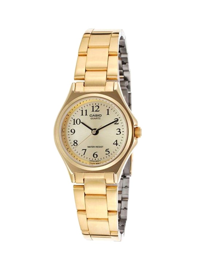 كاسيو ساعة يد بعقارب مقاومة للماء طراز LTP-1130N-9B - مقاس 27 مم - لون ذهبي للنساء - Image 1