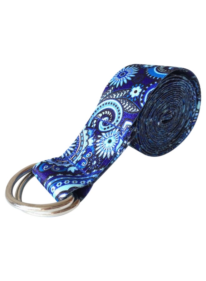 Generic Printed Cotton Yoga Stretching Adjustable Strap with Metal Ring 72inch  - Image 2