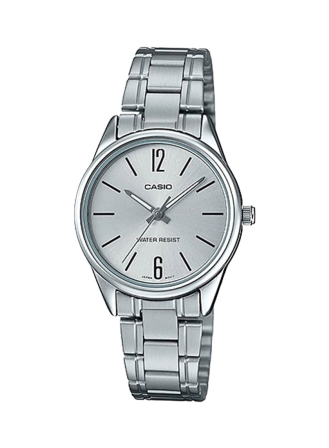 CASIO Women's Water Resistant Stainless Steel Analog Watch LTP-V005D-7B - 34 mm - Silver - Image 1