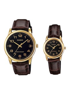 Water Resistant Analog Couple Watch Set MTP/LTP-V001GL-1BUDF - v1624465457/N14031436A_1