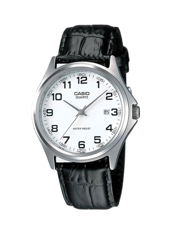 CASIO - Women's Water Resistant Leather Analog Watch MTP-1183E-7BDF - 38 mm - Black - Image 1