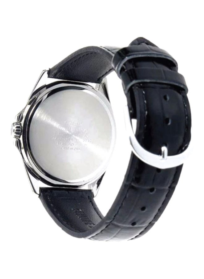 CASIO Men's Leather Analog Wrist Watch MTP-1370L-7AVDF - 40 mm - Black - Image 2