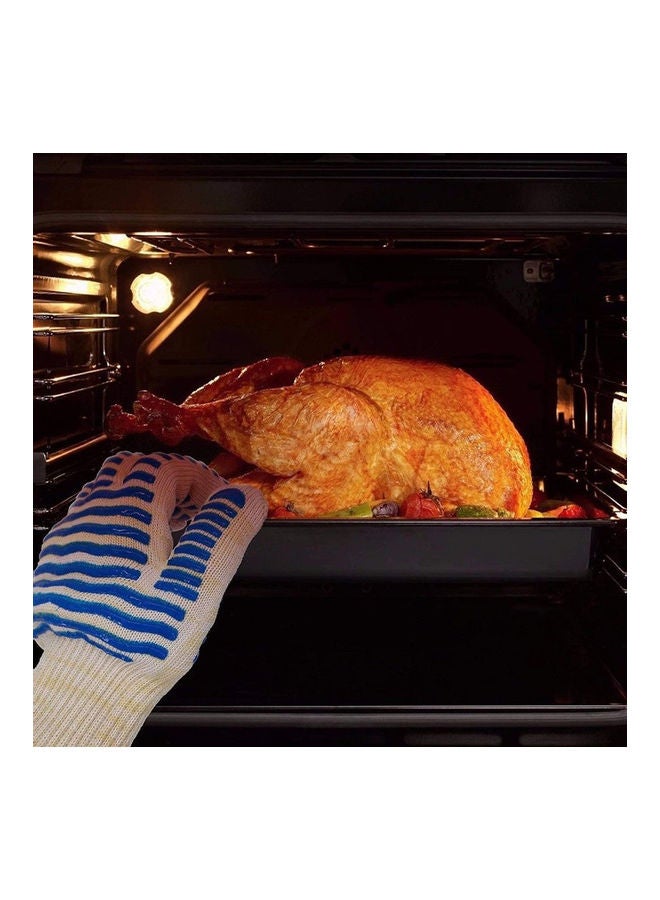 Oven Mitt White/Blue - Image 2