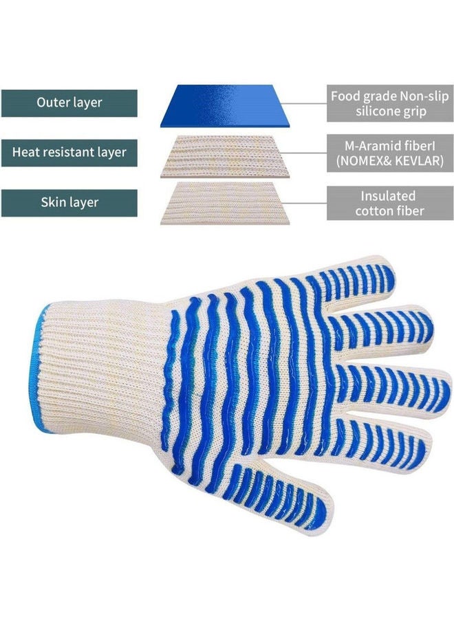 Oven Mitt White/Blue - Image 1