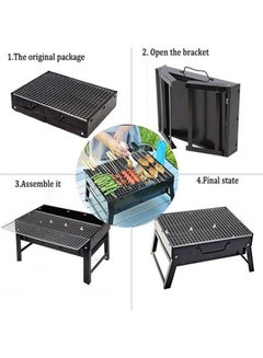Cady One Portable BBQ Charcoal Grill Black 43x24x29cm  - Image 3