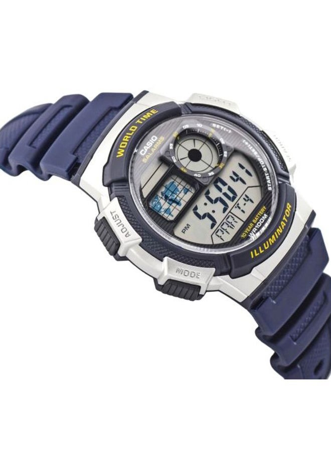 كاسيو ساعة يد شبابية رقمية مقاومة للماء طراز AE-1000W-2AV - مقاس 48 مم - لون أزرق للرجال - Image 4