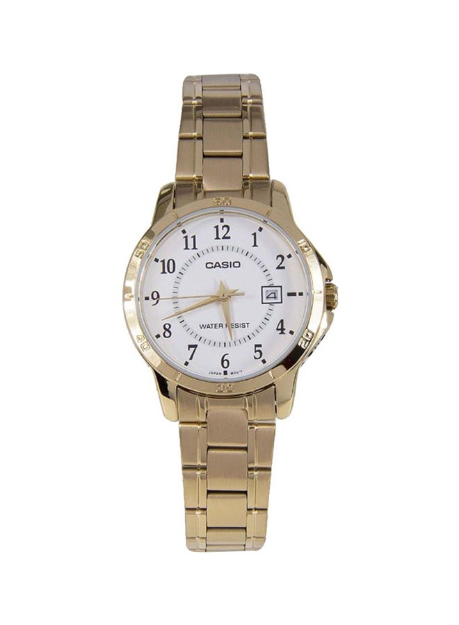 كاسيو ساعة يد كوارتز بعقارب وسوار من الفولاذ طراز LTP-V004G-7BUDF - 35 مم - لون ذهبي للنساء - Image 1