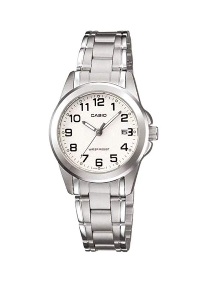 كاسيو ساعة يد كوارتز بعقارب وسوار من الإستانلس ستيل طراز MTP-1215A-7B2DF - 43 مم - فضي للرجال - Image 1