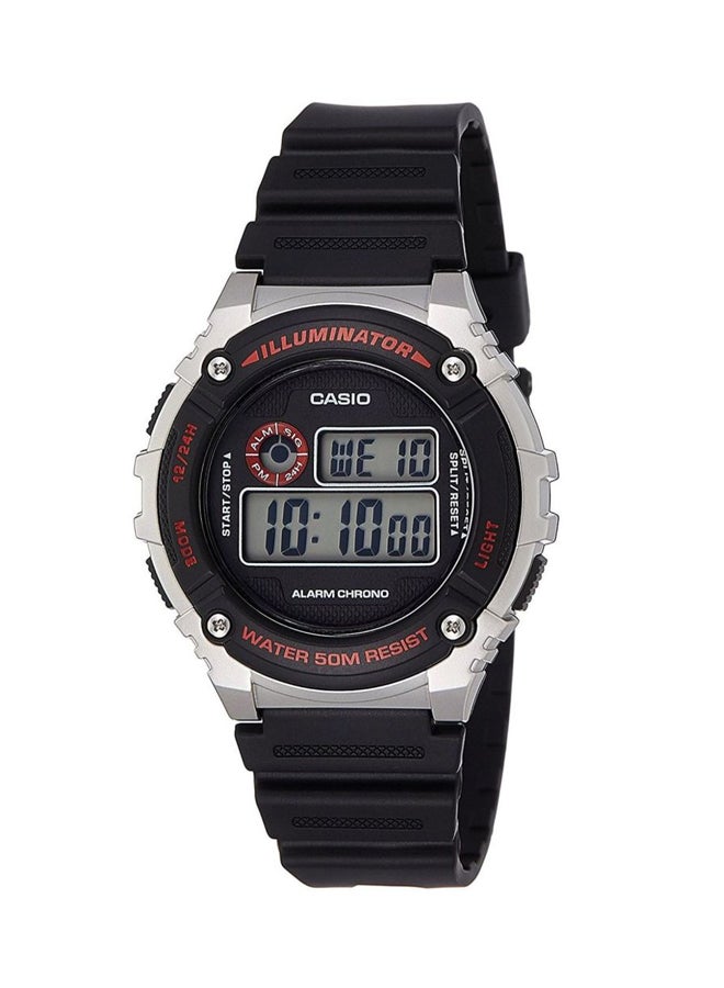 CASIO - Boys' Youth Water Resistant Digital Watch W-216H-1CVDF - 46 mm - Black - Image 1