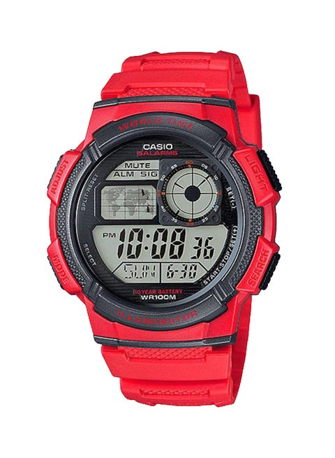 Boys' Resin Digital Quartz Watch AE-1000W-4AVDF - 48 mm - Red
