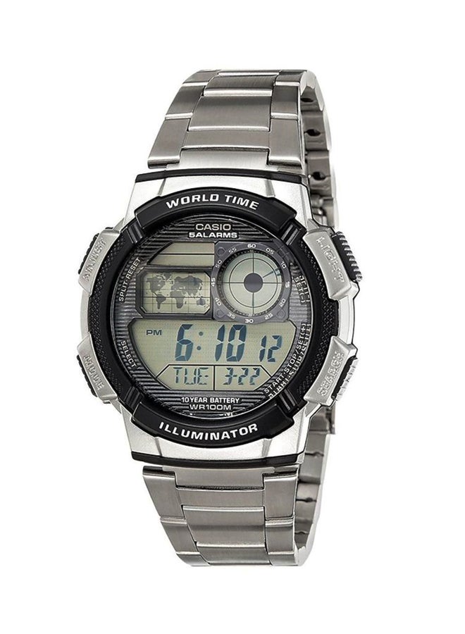 Boys' Classic Stainless Steel Digital Quartz Watch AE1000WD - 44 mm - Silver - v1624479813/N12184522A_1