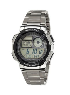 Boys' Classic Stainless Steel Digital Quartz Watch AE1000WD - 44 mm - Silver