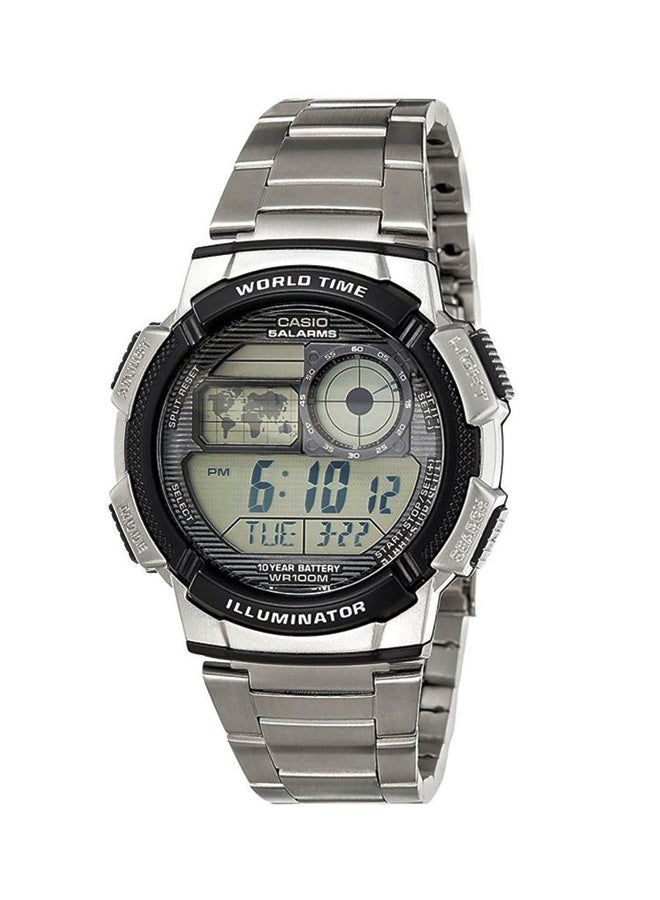 CASIO - Boys' Classic Stainless Steel Digital Quartz Watch AE1000WD - 44 mm - Silver - Image 1