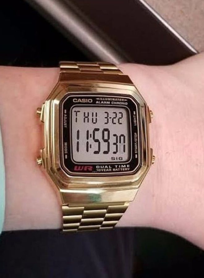 كاسيو ساعة يد رقمية مقاومة للماء طراز A-178WGA-1A - مقاس 41 مم - لون ذهبي للرجال - Image 5