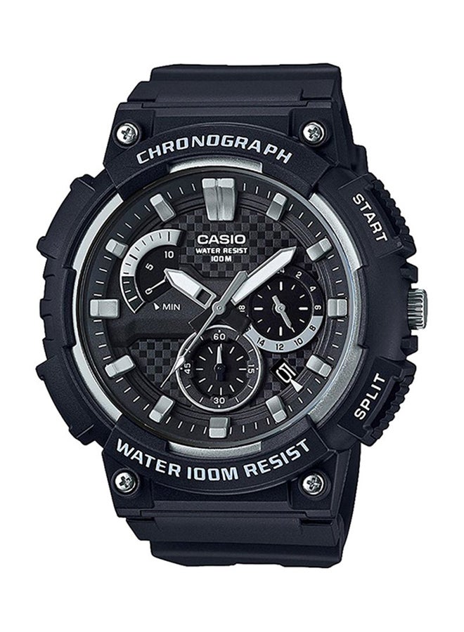 كاسيو ساعة يد كرونوغراف مقاومة للماء طراز MCW-200H-1AVEF - مقاس 56 مم - لون أسود للرجال - Image 1