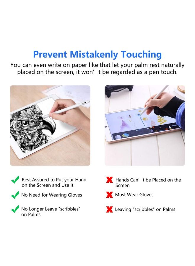 Upgraded Stylus Pen with Palm Rejection Compatible with Apple iPad(6th Gen) White