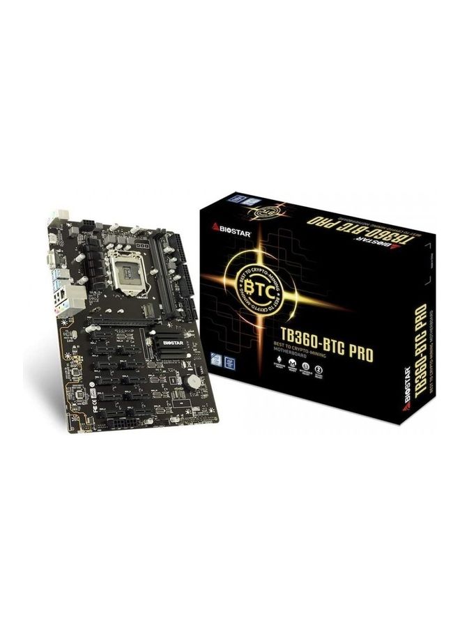 Biostar TB360-BTC Pro Mining Motherboard Black/Silver  - Image 1