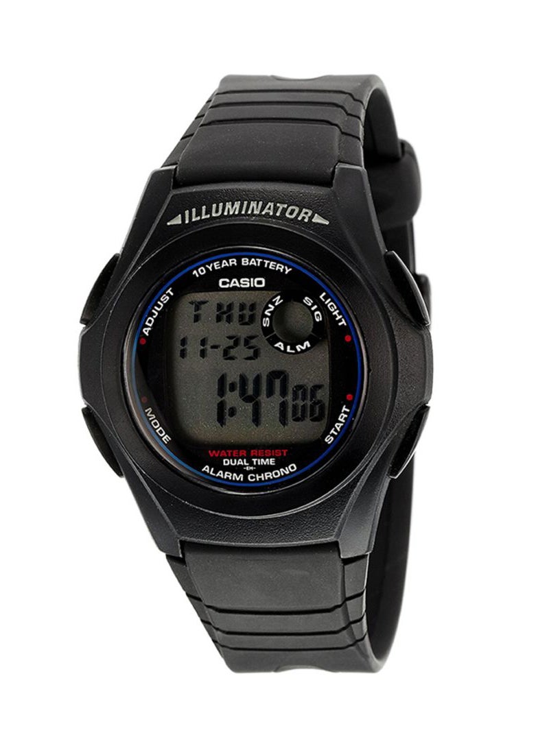 كاسيو ساعة يد رقمية بسوار من السيليكون طراز F-200W-1A - قياس 40 مم - لون أسود للرجال - Image 1