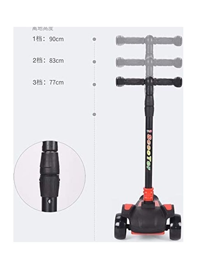 Cool Baby Foldable LED Light Wheels Ride-On Scooter with Adjustable Height and Music 65 x 30 x 77cm - Image 2
