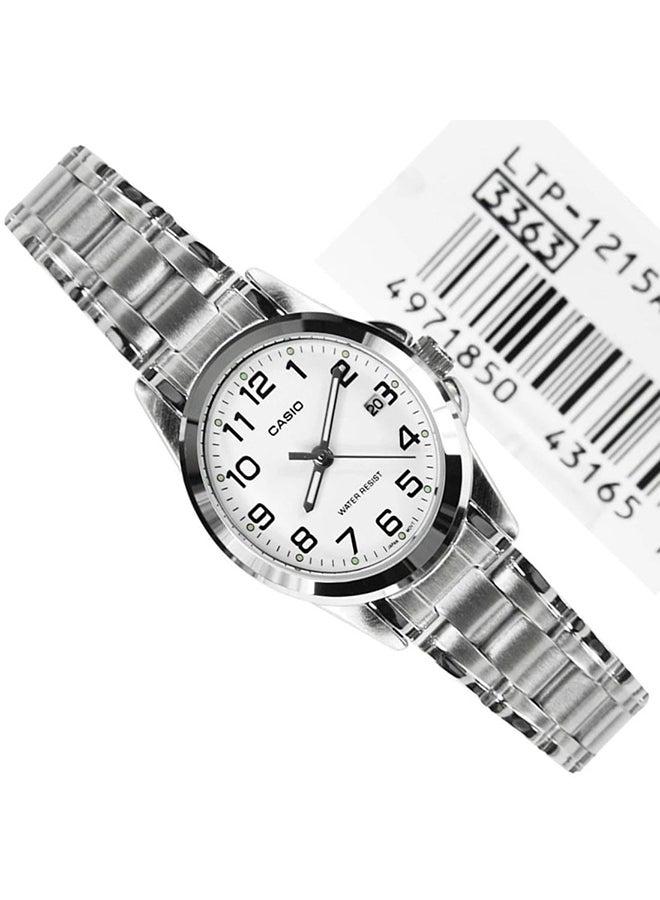 CASIO Women's Enticer Water Resistant Analog Watch LTP-1215-7B2 - 28 mm - Silver - Image 4