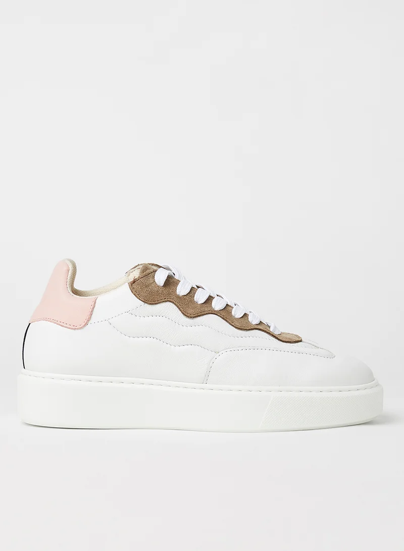 SELECTED FEMME Stitch Detail Leather Sneakers