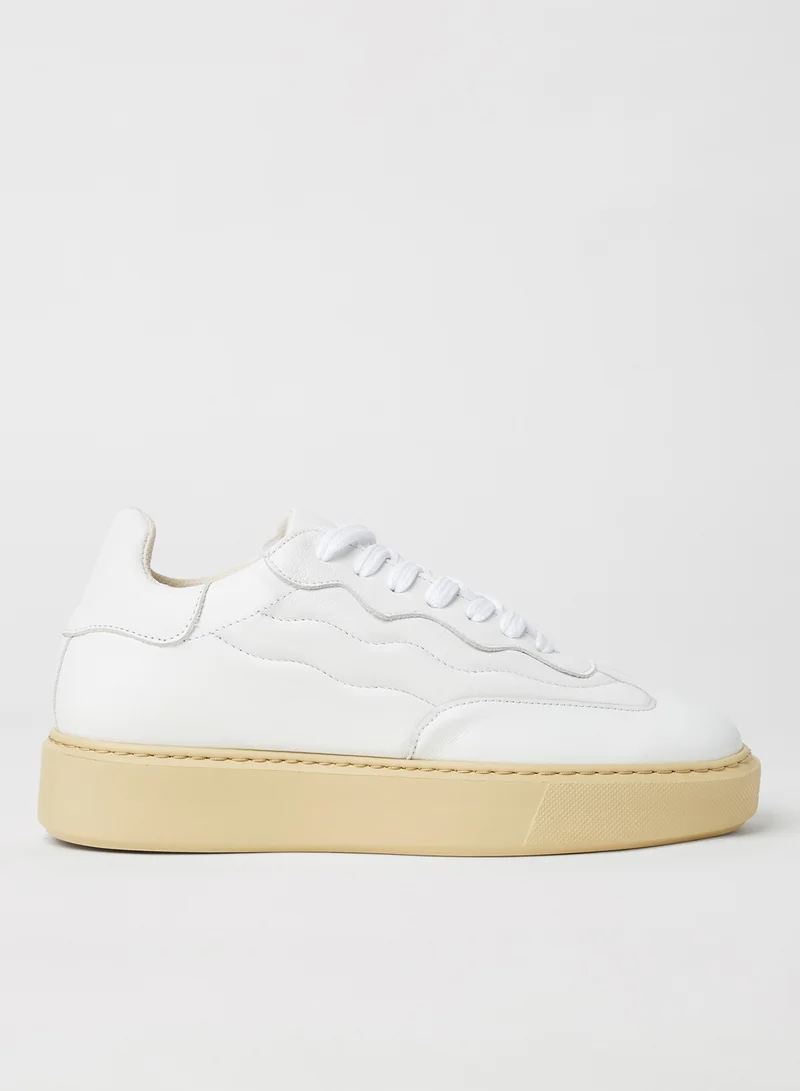 SELECTED FEMME Stitch Detail Leather Sneakers