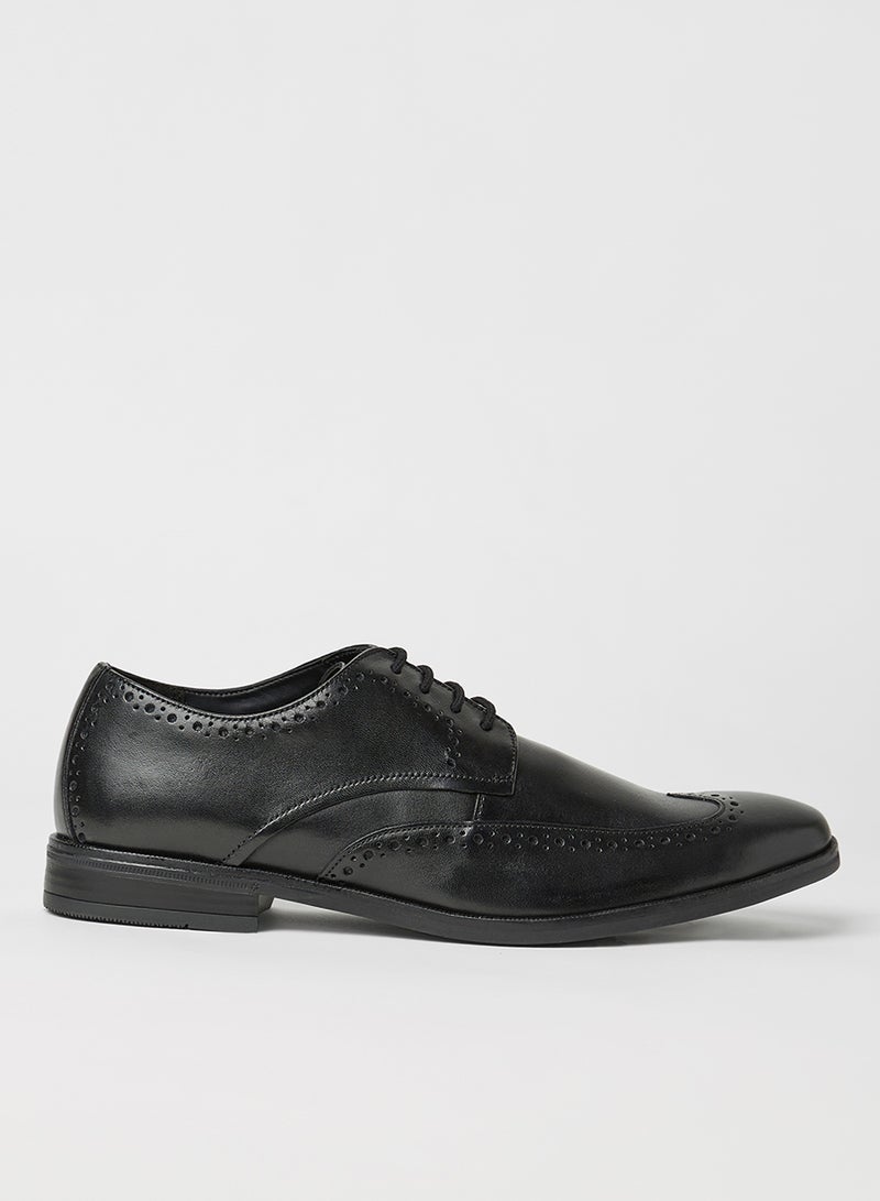clarks - Stanford Limit Lace-Up Leather Shoes Black - Image 1
