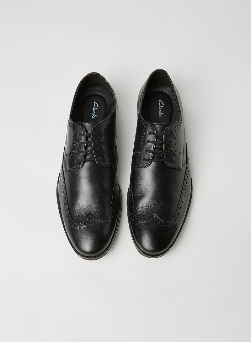clarks - Stanford Limit Lace-Up Leather Shoes Black - Image 1
