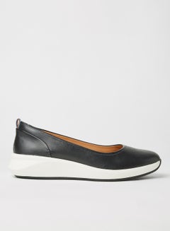Un Rio Vibe Leather Ballerinas Black