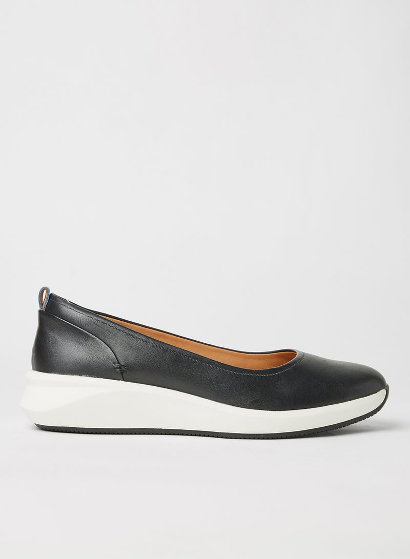 clarks - Un Rio Vibe Leather Ballerinas Black - Image 1