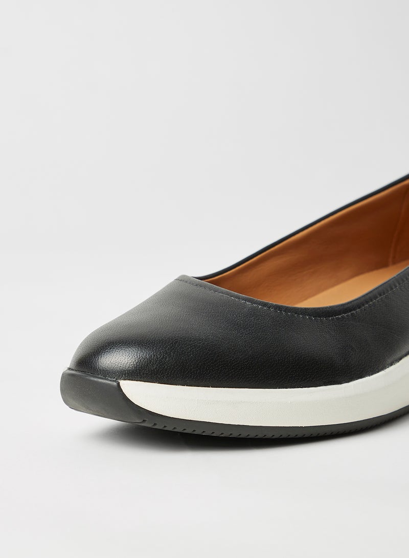 clarks - Un Rio Vibe Leather Ballerinas Black - Image 1