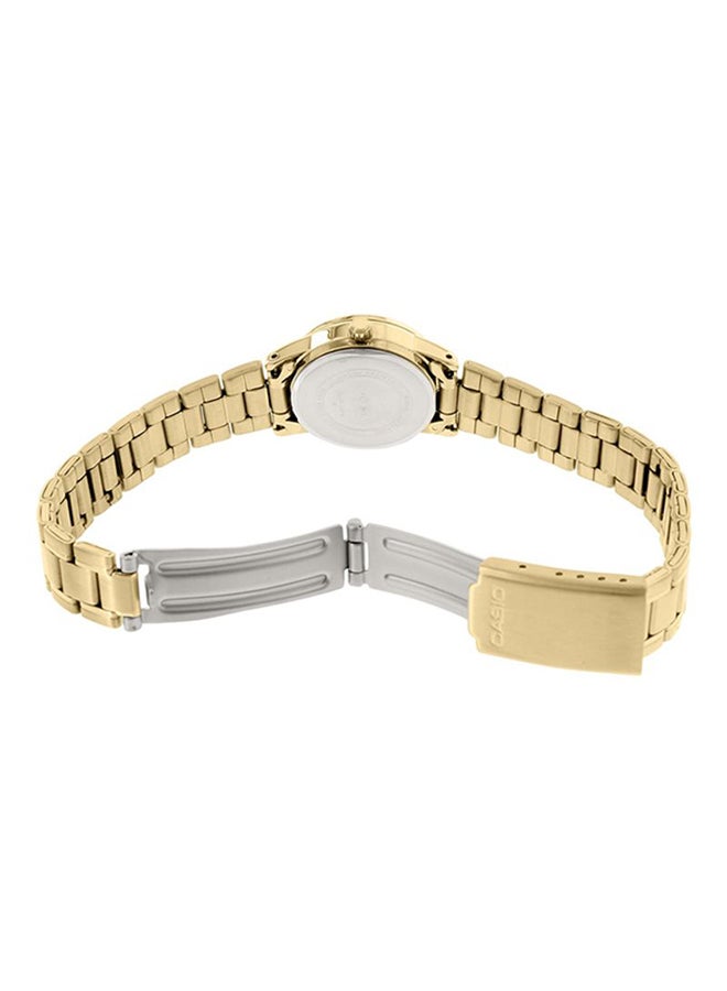 كاسيو ساعة يد بعقارب وسوار من الإستانلس ستيل طراز LTP1275G-9A - قياس 25 مم - لون ذهبي للنساء - Image 2