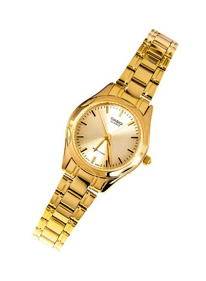 كاسيو ساعة يد بعقارب وسوار من الإستانلس ستيل طراز LTP1275G-9A - قياس 25 مم - لون ذهبي للنساء - Image 4