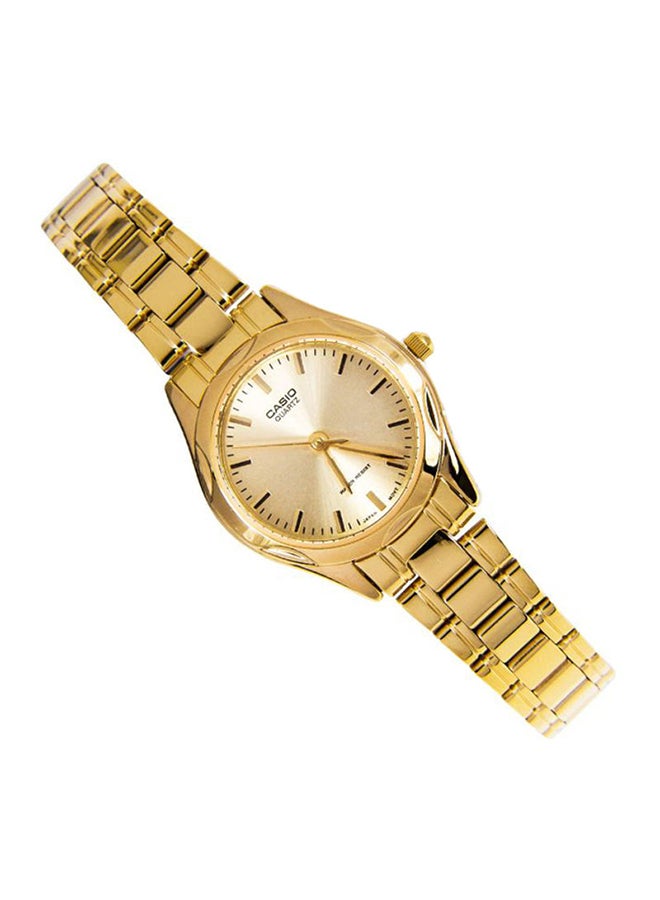 كاسيو ساعة يد بعقارب وسوار من الإستانلس ستيل طراز LTP1275G-9A - قياس 25 مم - لون ذهبي للنساء - Image 5