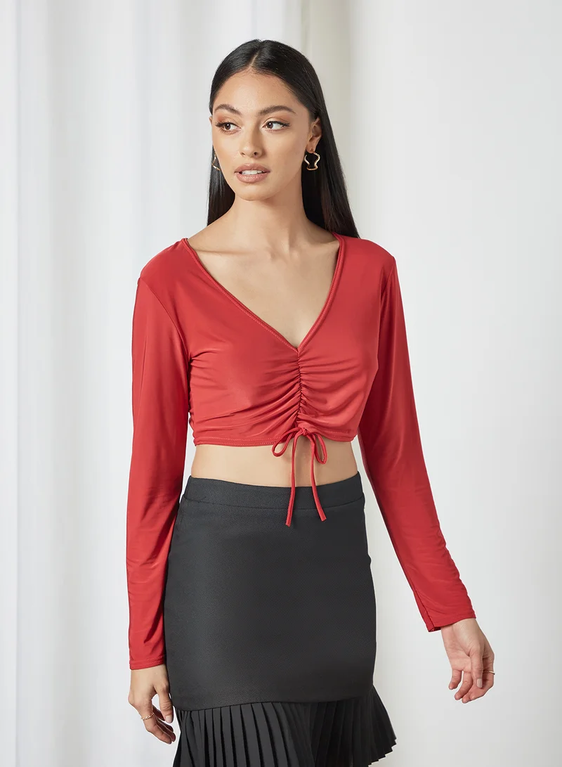 FEMME LUXE Ruched Front Blouse