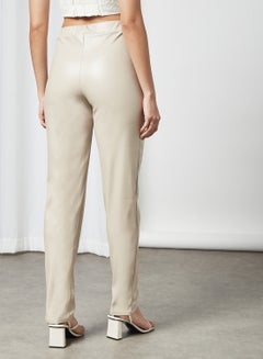 FEMME LUXE PU Pants Beige Stone  - Image 2