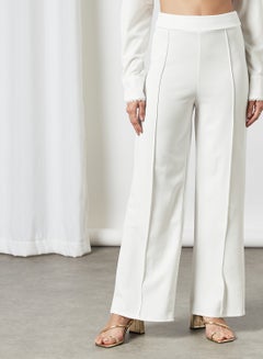 FEMME LUXE High Waist Wide Leg Pants White  - Image 1