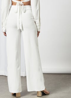 FEMME LUXE High Waist Wide Leg Pants White  - Image 2