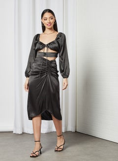 FEMME LUXE Cut-Out Detail Crop Top Black  - Image 3