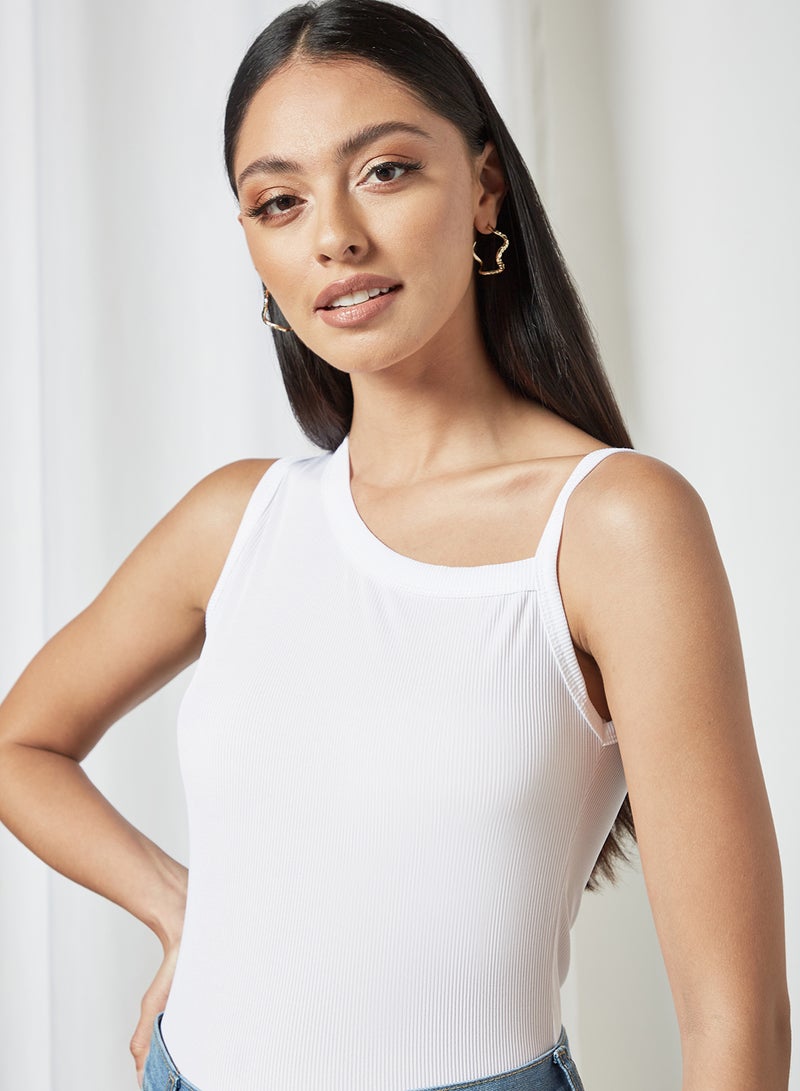 FEMME LUXE - Asymmetrical Neck Top White - Image 1