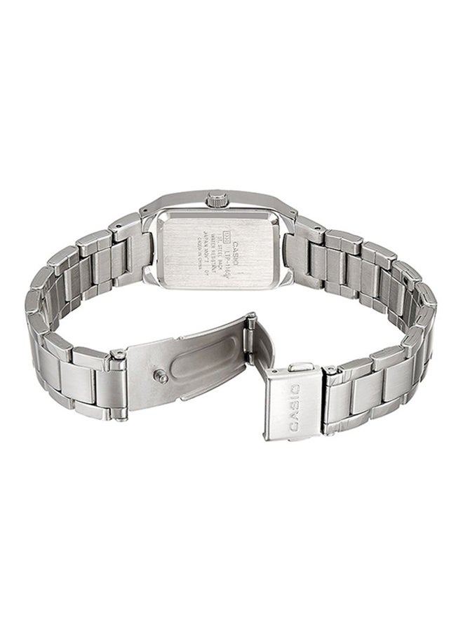 كاسيو ساعة يد بعقارب وسوار من الإستانلس ستيل طراز LTP 1165A 1CDF - 33 مم - فضي للنساء - Image 2
