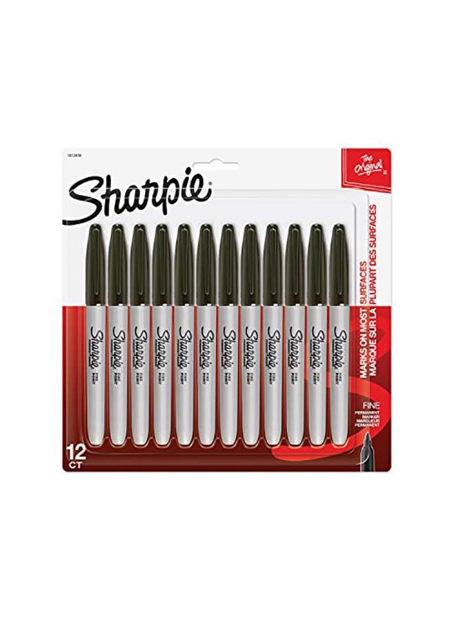 Sharpie 12-Piece Fine Point Permanent Marker Black - Image 1