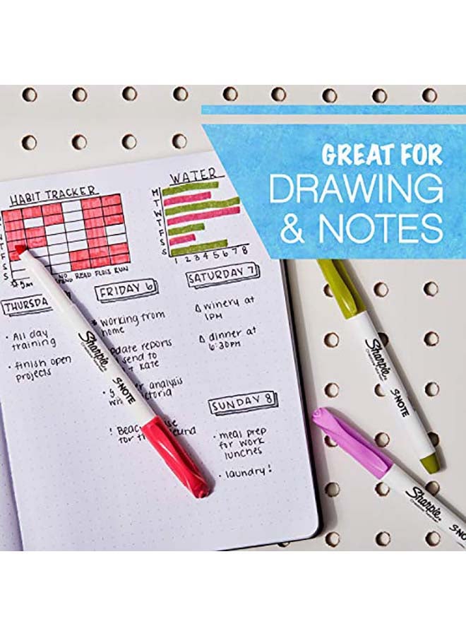 شاربي طقم أقلام ماركر إس-نوت برأس مشطوف بتصميم مبتكر مكون من 24 قطعة متعدد الألوان - Image 3