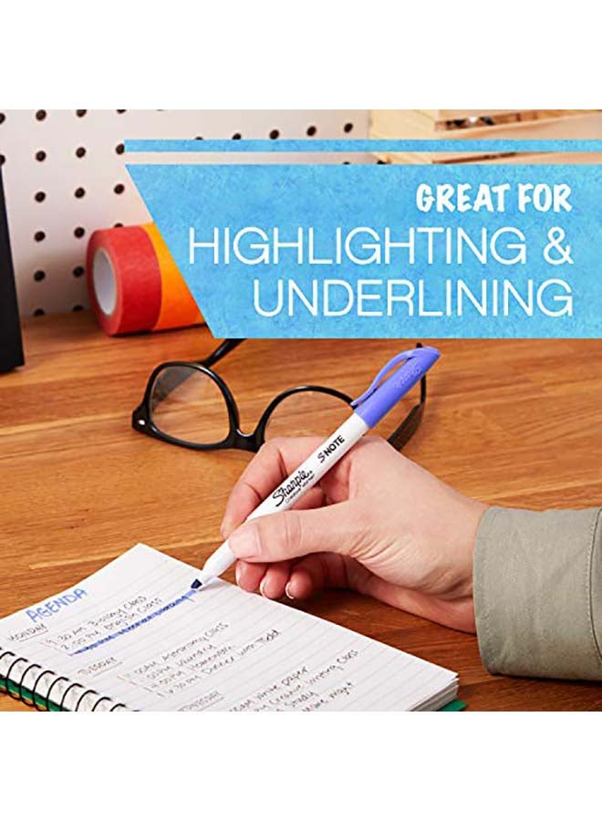 شاربي طقم أقلام ماركر إس-نوت برأس مشطوف بتصميم مبتكر مكون من 24 قطعة متعدد الألوان - Image 5