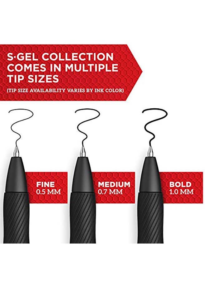 شاربي مجموعة أقلام حبر جل S بسن متوسط (0.7 مم) مكونة من 12 قلم أرجواني - Image 2