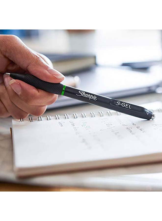 شاربي مجموعة أقلام حبر جل S بسن متوسط (0.7 مم) مكونة من 12 قلم أرجواني - Image 4