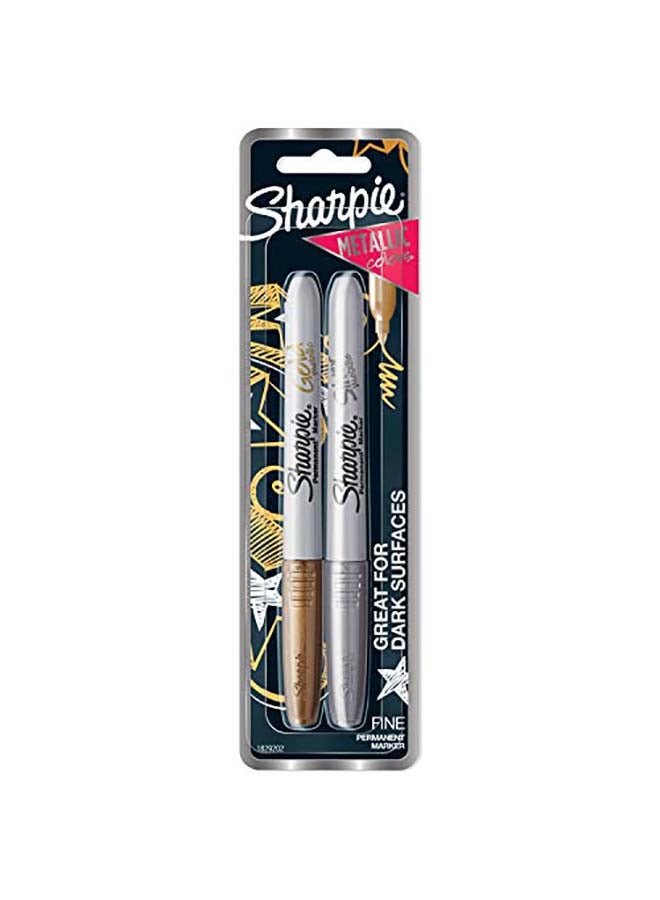 Sharpie 2-Piece Metallic Fine Point Permanent Marker Gold - Image 1